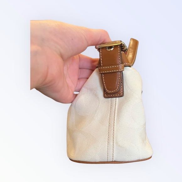 Vintage Coach Studio Small Shoulder Bag 6641 Y2K Ivory Red Blue Stripe Rare COA - Picture 11 of 16